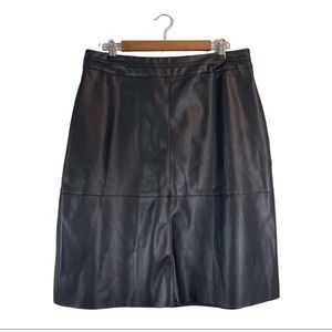 Universal Standard Ana Faux Leather Skirt BLACK Size 3XS (Size 4)